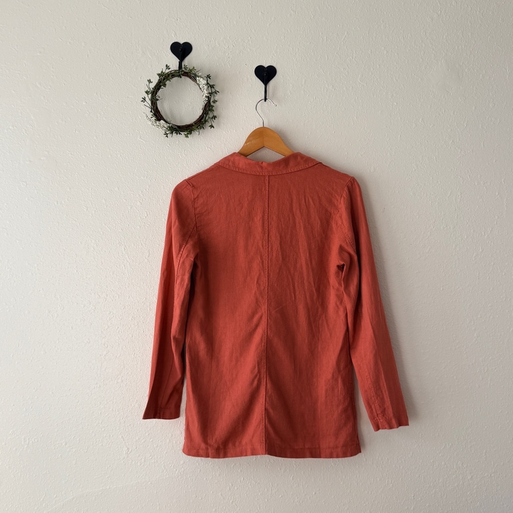 Misty Gal Rust Linen Double Breasted Blazer Size Small NWT - Picture 2 of 3